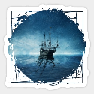 ghost ship reflection Sticker